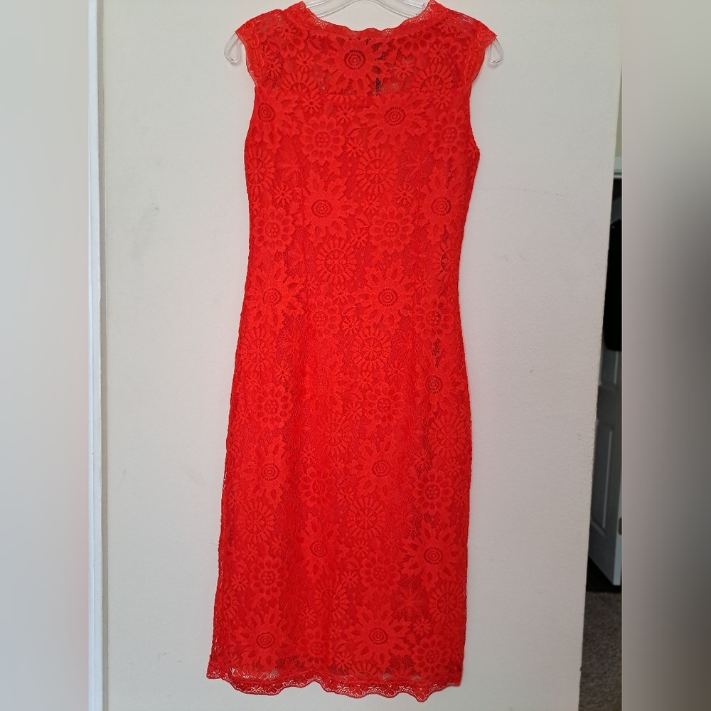 Stanzino Red Lace Bodycon Dress
